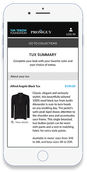 Tim Tebow Tux Summary Top Small